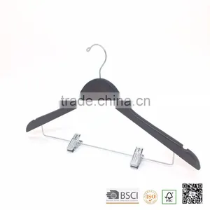 Brown Bamboo Eco Friendly Recycling Coat Clips Hanger for Cloth thumbnail-1
