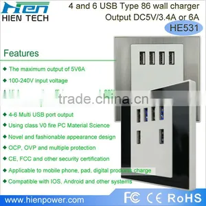 USB Wall Socket 6 USB Charging Ports thumbnail-3