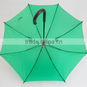 Deluxe Wooden Shaft Bright Color Rain Umbrella thumbnail-4