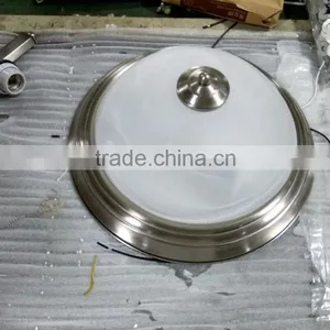 LED 15" Circles Flush Mount Ceiling Brushed Nickel Fixture With Glass Shade 3*E26 UL,CE, ETL,ROHOS. thumbnail-2