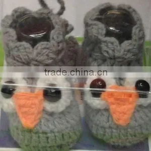 2015 New Season 100% Cotton Handmade Cute Crochet Booties Baby Newbrown Shoe Wholesale 3D Socks thumbnail-1
