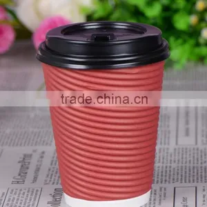 2016 Simple Nice Ripple Wall Paper Coffee Cups From Factory thumbnail-1