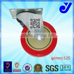 JY-502|Red Rubber Wheel Casters| Table Casters|Spherical Wheel Caster thumbnail-1