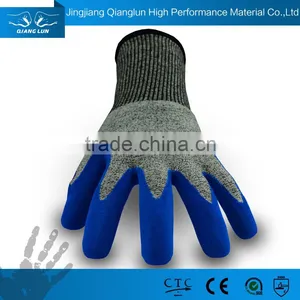 QL 13G Nitrile Dipping Cut Resistant Industrial Working Gloves thumbnail-1