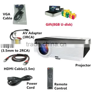 Caiwei A9 Android 5000Lumens Multimedia Projector for Sale HDMI Vga USB Port thumbnail-5