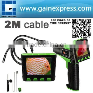 Wireless / Wired 3.5" TFT LCD Video Inspection Snake Scope Borescope Endoscope Camera 2M Cable With 9mm Diameter Slim Camera thumbnail-1