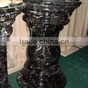 BLACK ZEBRA MARBLE PEDESTALS thumbnail-5