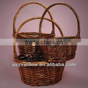 Handmade Cheap Willow Wicker Gift Flower Basket With Handle thumbnail-1