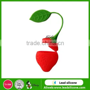 Factory Price BPA Free Silicone Strawberry Tea Strainer Infuser thumbnail-1