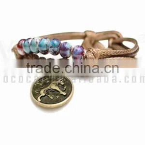 Handmade Wax Wire Ceramic Bead Bracelet thumbnail-2