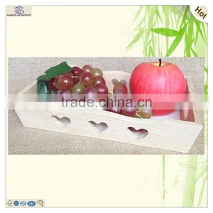 Handle Hole Heart Carving Waving Edge Wooden Tray thumbnail-1