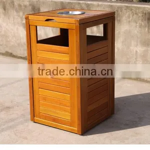 Arlau Outdoor Park Wood Garbage Bin thumbnail-2