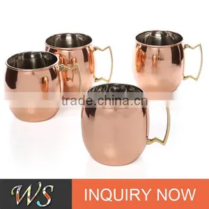 Promotion or Gift Customizing Copper Cup Copper Plated and Logo Stainless Steel Double Wall Beer Mug thumbnail-1