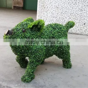Artificial Grass Animal Shape Ornamental Plastic Animal Topiary With Wooden Package thumbnail-3