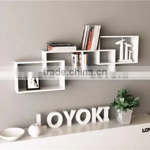 Wooden Cube Shelf Wall Mount Book Display Heart Shape Wall Shelf thumbnail-1