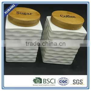 White Colour Coffee Sugar Tea Ceramic Storage Jar thumbnail-2