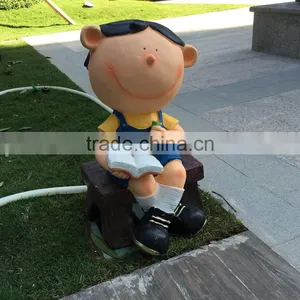 FRP Student Figurine in Garden thumbnail-4
