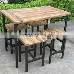 Fiberglass Clay Wooden Look Outdoor Garden Furniture Set thumbnail-1