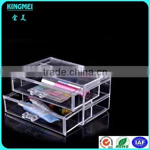 Plastic Acrylic PMMA Lucite Drawer Cosmetics Storage Box With Handles thumbnail-1