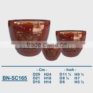 Vietnamese Ceramic Glazed Indoor Pot/ Indoor Planter BN-SC165 thumbnail-1