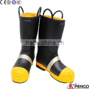 Black Advanced Polythene Rubber Fireman Safety Boots thumbnail-5