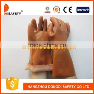 DDSAFETY 2017 Hot Sale PVC Gloves Brown PVC Sandy Smooth Finished Gloves thumbnail-1