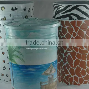 Household Matte Black Metal Round Bin thumbnail-6