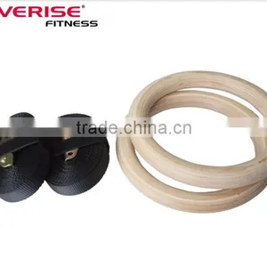 Wooden Gym Rings With Adjustable Gym Wrist Straps for Crossfit thumbnail-1