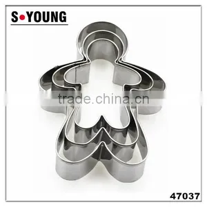 47037 3pcs Ginger Shape Stainless Steel Cookie Cutter Set thumbnail-1