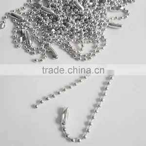 2017 New 1000PCS/bag 8cm 10cm 12cm 15cm Rhodium Dull Silver Color 2.4mm Ball Bead Chains Link With Connector For Key Chains thumbnail-1