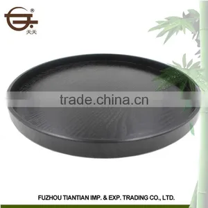 High Quality Black Round Wooden Serving Tray thumbnail-2