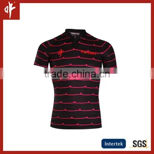 Red Stripe V Cone Collar Rugby Kits,customized Fitness Sublimation Tops thumbnail-1