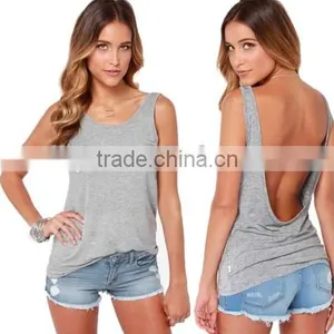 Fashion Women Summer Backless Vest Blouse Casual Sleeveless Tank Top T-Shirt thumbnail-6