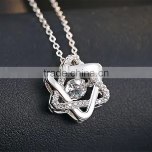 925 Sterling Silver Necklace New Design Womens Jewelry Hexagon Necklace Pendant thumbnail-1