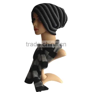 New Winter Warm Soft Double Layer Fashion Knitted Ladies Hats Cheap Majored Factory thumbnail-4