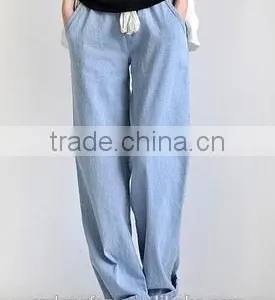 Hot Sell Women Summer Baggy Pants High Street Denim Wide Leg Straight Sweat Pants Jogger Jeans for Women thumbnail-2