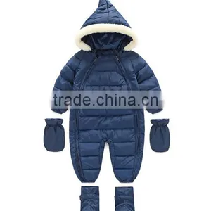 Kids Wholesale Winter Clothes,custom Design High Quality Baby and Infant Winter Hooded Rompers thumbnail-6