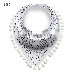 S17223A Soft Organic Cotton Baby Bandana Drool Bibs With Pom-Pom thumbnail-6