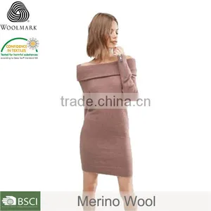 Women Sweater Dress OEM, 100% Cotton Knit Sweater Woman thumbnail-1