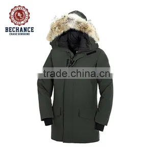 Wholesale Mens Amy Green Down & Feather Jacket With Fur thumbnail-1