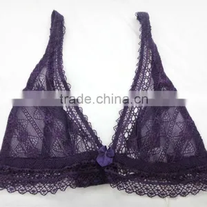 Elegant Ladies Transparent Lace Triangle Bra thumbnail-1