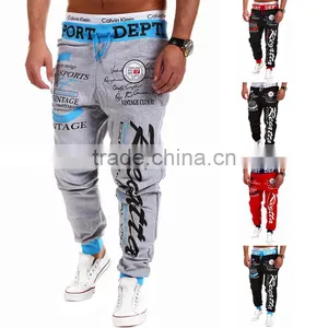 2016 Men Jogger Pants Customized Grey With Drawstring Latest Design thumbnail-1