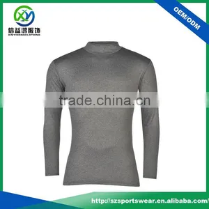 High Quality 88% Polyester 12% Spandex Roll Neck Pure Color Long Sleeve for Men thumbnail-1