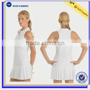 Conjoined Pleated Tennis Unlined Upper Garment Popular Tennis Skirt Suits for Girls thumbnail-1