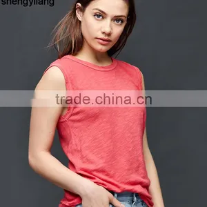 Custom 100% Cotton Vest Women Plain Tank Top Wholesale in Guangzhou thumbnail-5