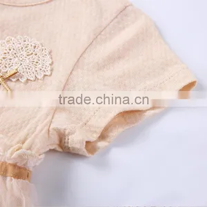 Wholesale 100% Natural Cotton Baby Girls Princess Dress Short Sleeves Summer Casual Style thumbnail-4