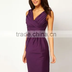 Midi Pencil Dress With Ruching thumbnail-1