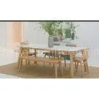 Modern Fresh Style Walnut Dining Table And 6 Chairs With Solid American White Oak thumbnail-1