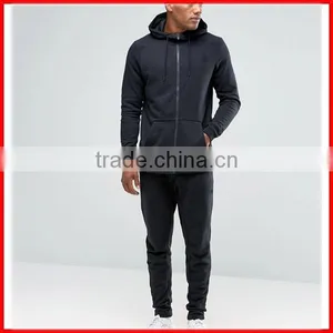 Mens Modern Latest Design Tracksuit Set In Black Wholesale Plain Jogging Suit High Quality Tracksuits thumbnail-1