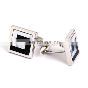 Luxury Cufflinks Black White Square Wedding Cufflinks thumbnail-2